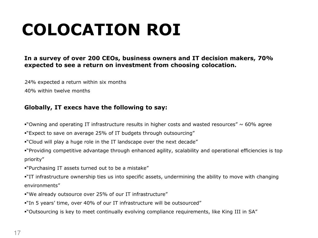 colocation roi