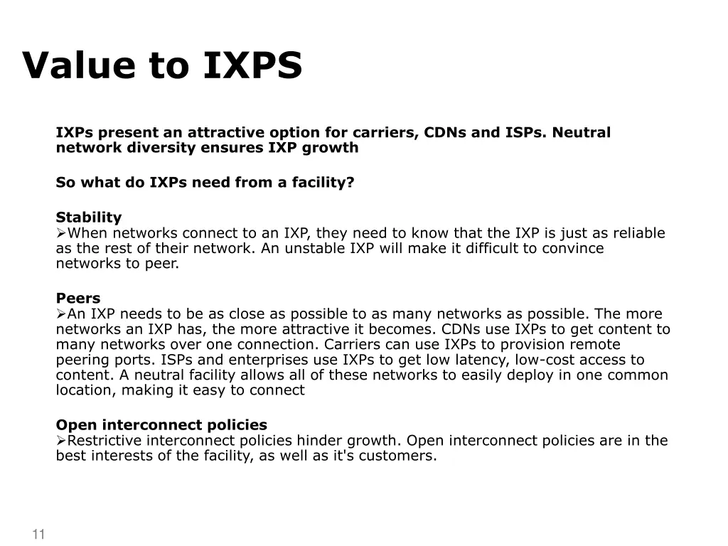 value to ixps