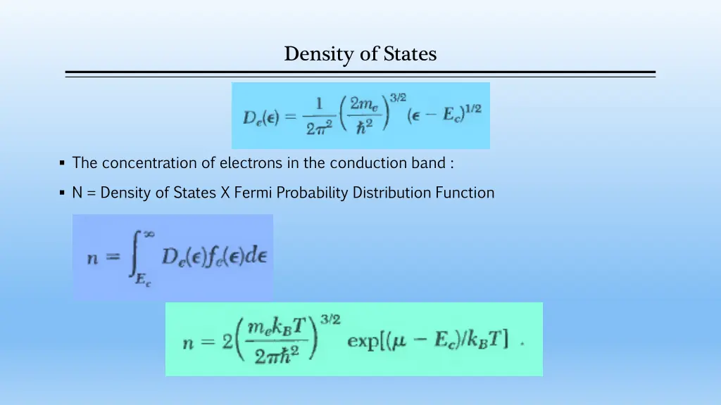 density of states