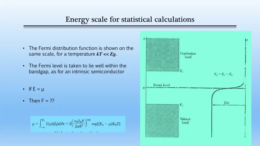 energy scale for statistical calculations