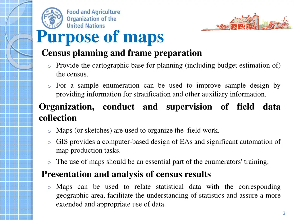 purpose of maps census planning and frame
