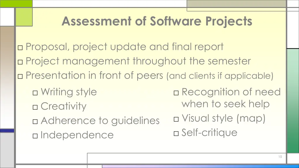 assessment of software projects