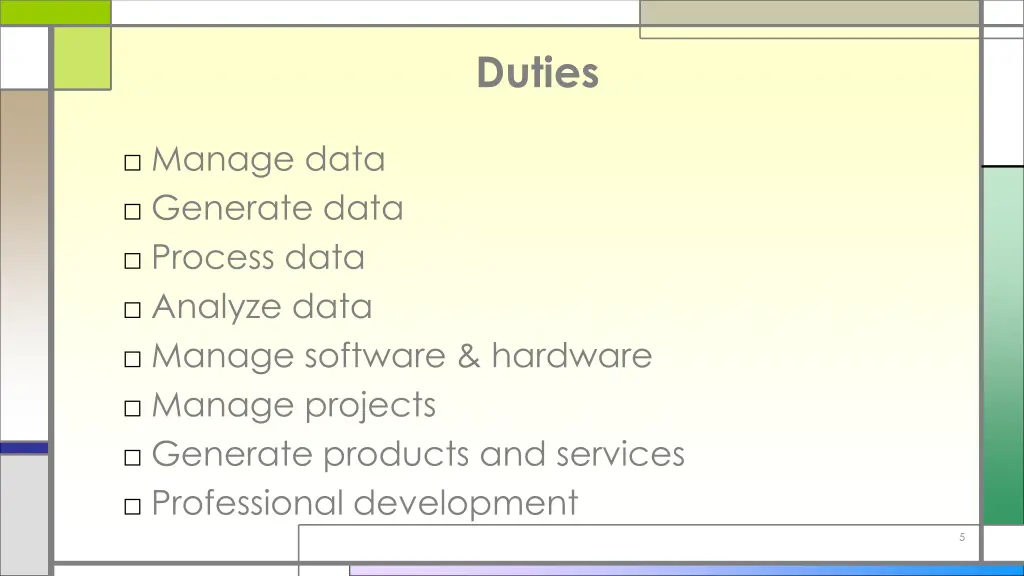 duties