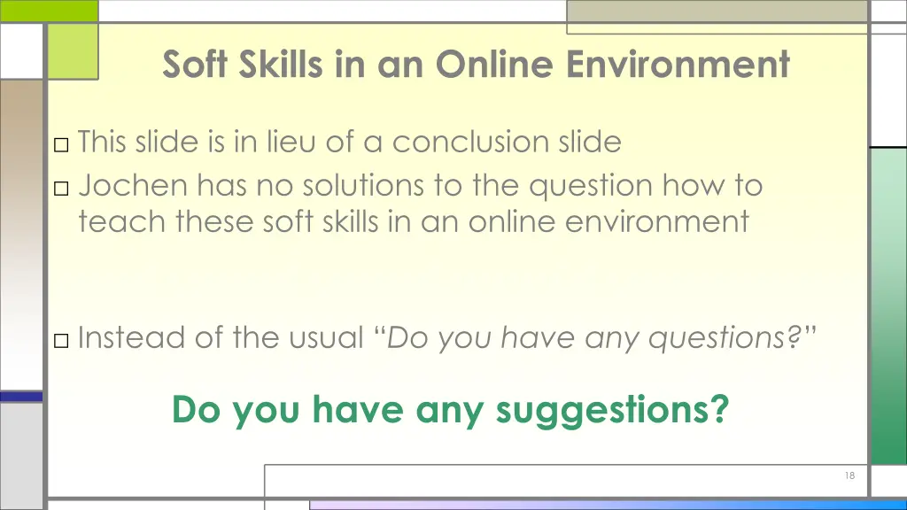 soft skills in an online environment