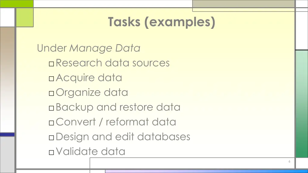 tasks examples