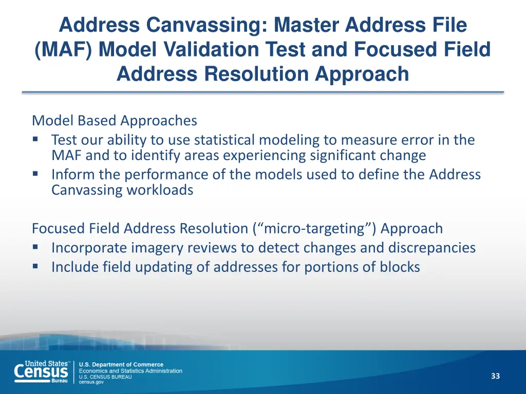 address canvassing master address file maf model