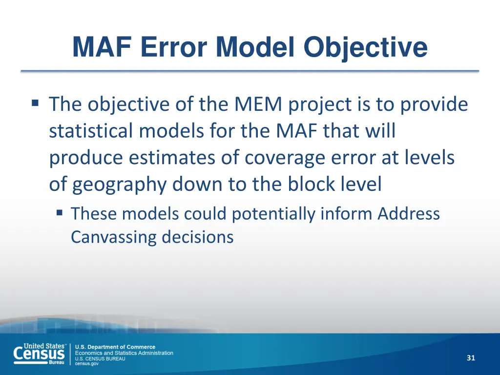 maf error model objective