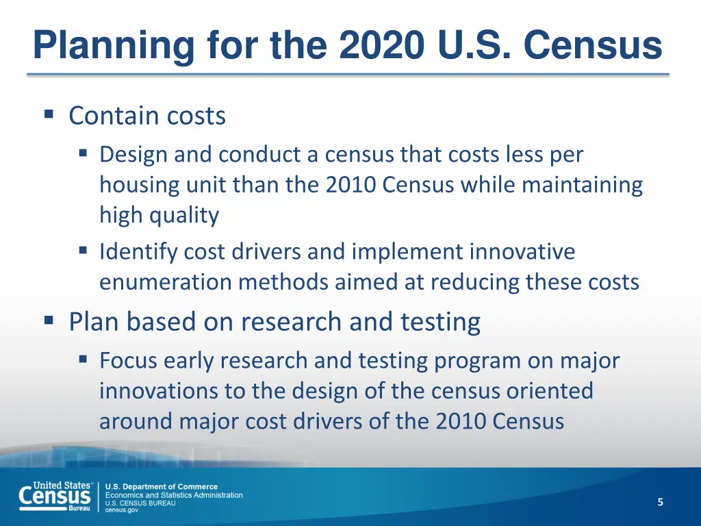 planning for the 2020 u s census