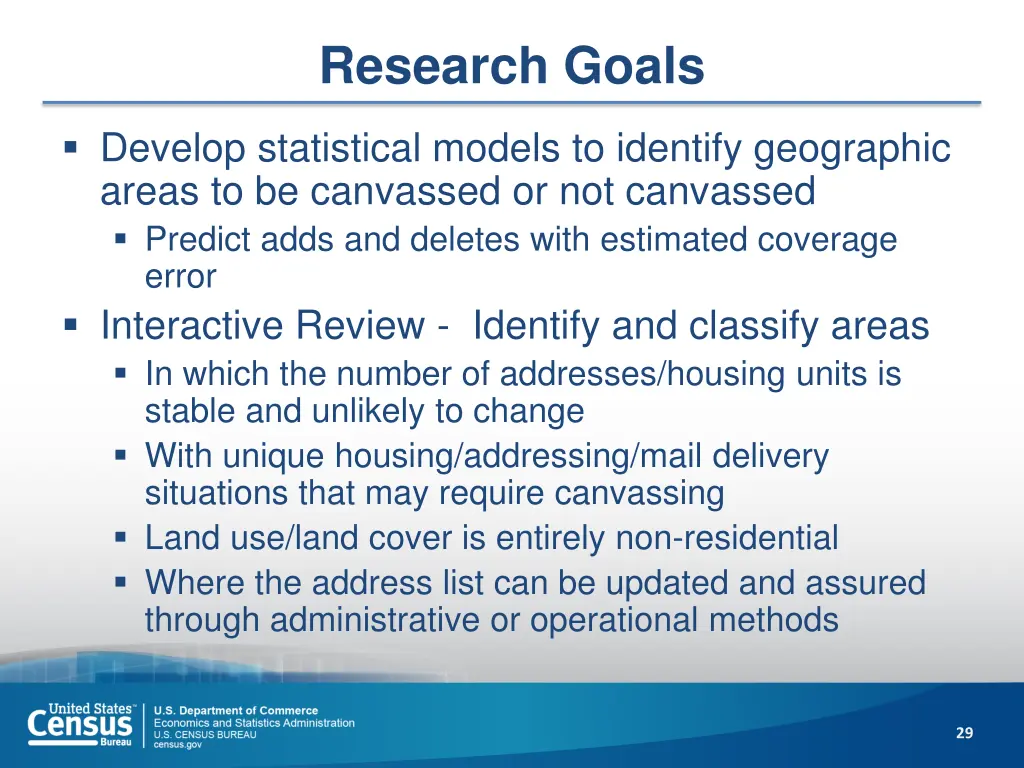 research goals