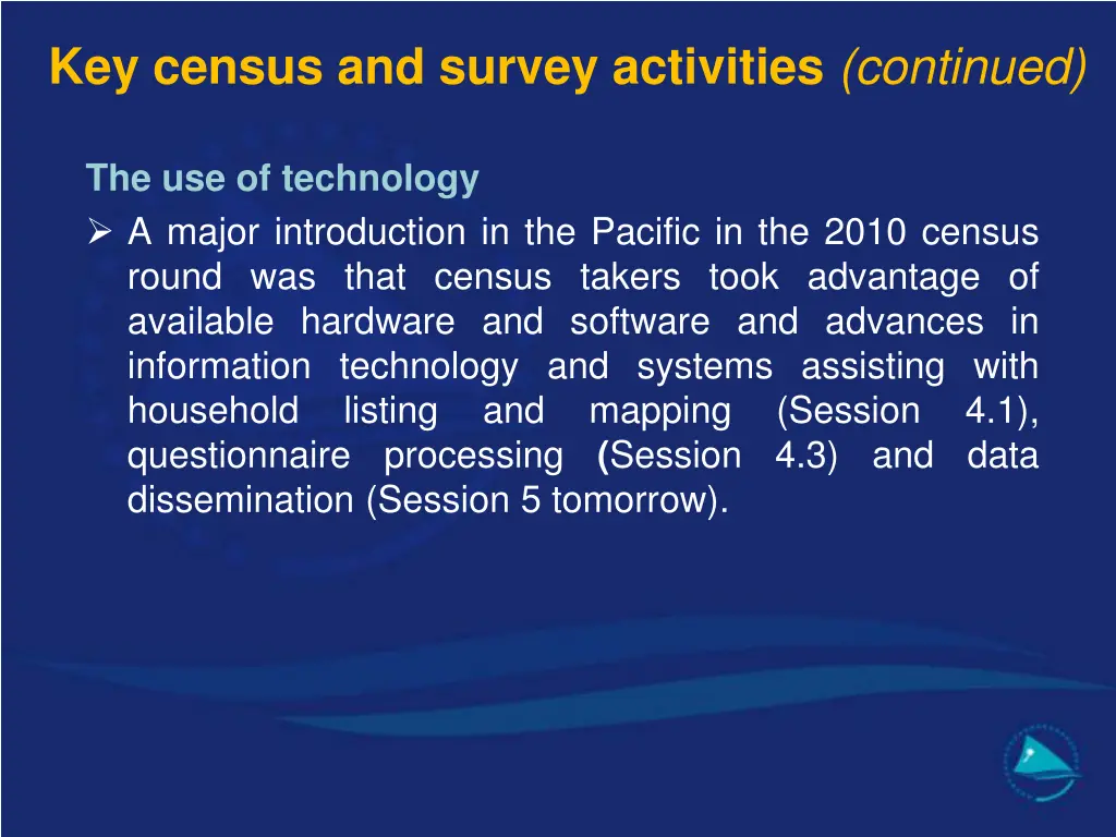 key census and survey activities continued 4