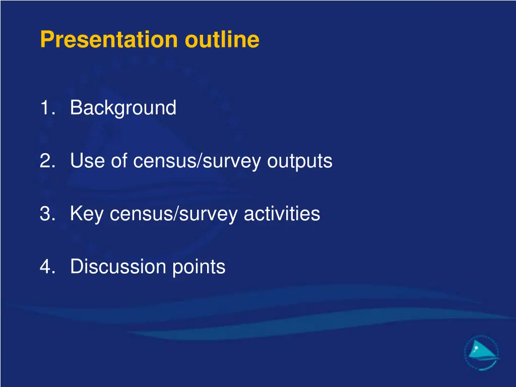 presentation outline