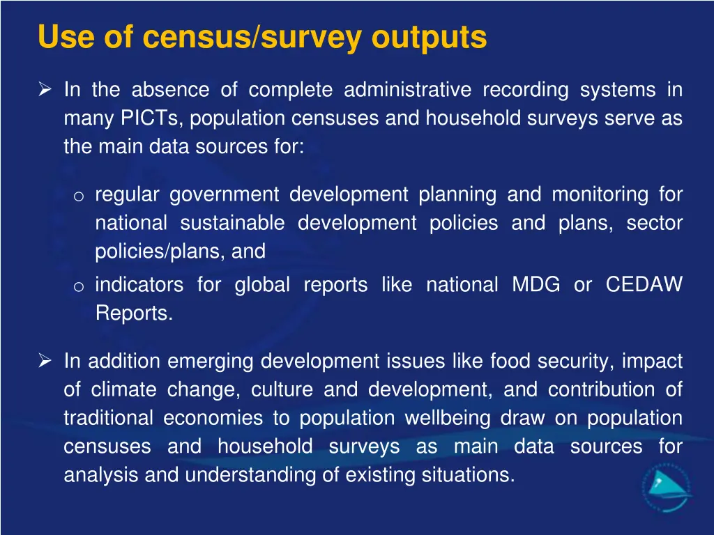 use of census survey outputs