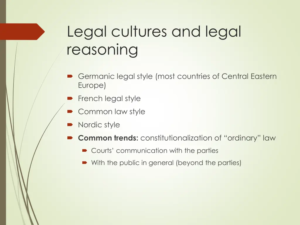 legal cultures and legal reasoning