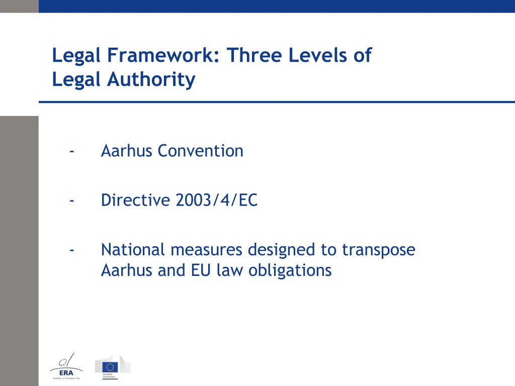 legal framework three levels of legal authority