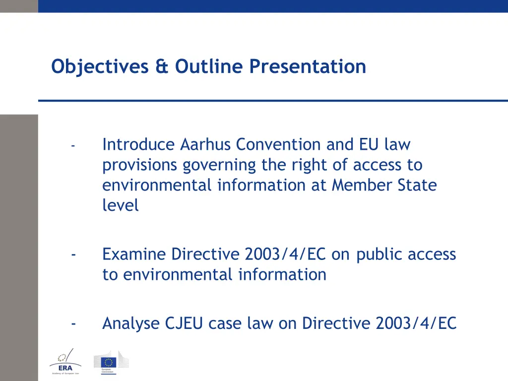 objectives outline presentation