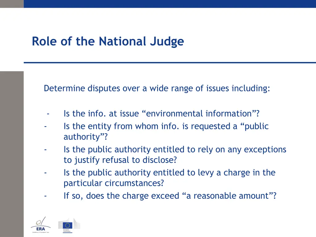 role of the national judge