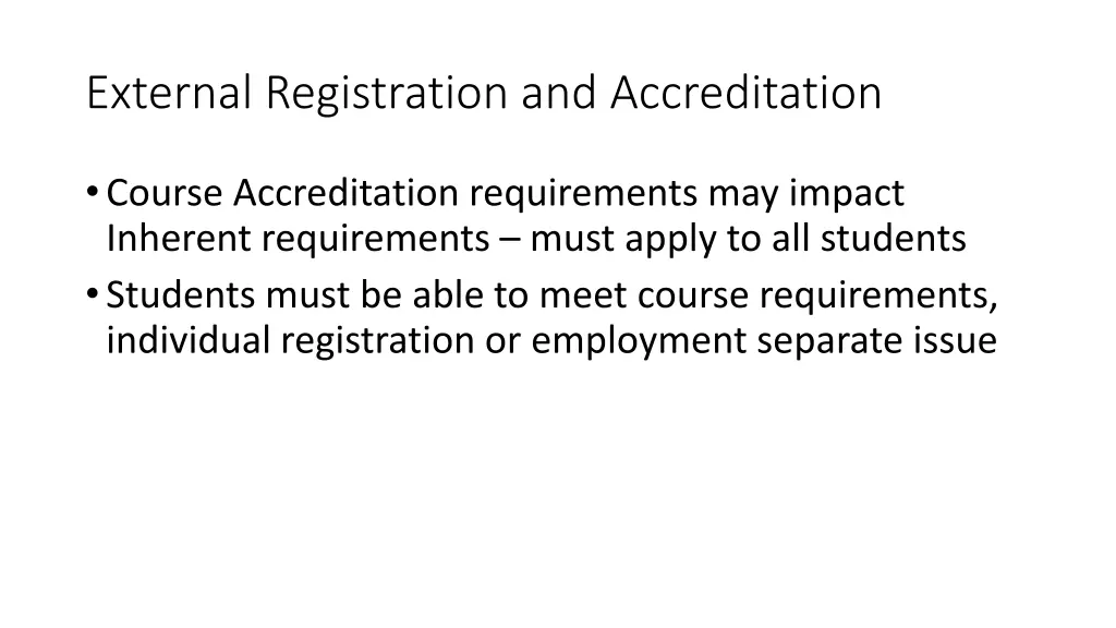 external registration and accreditation
