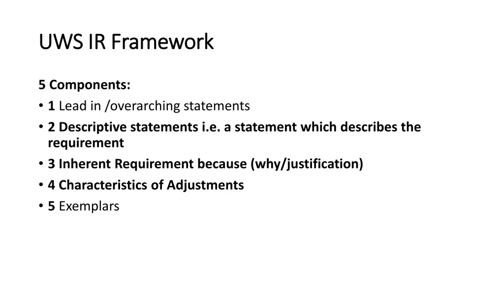 uws ir framework uws ir framework
