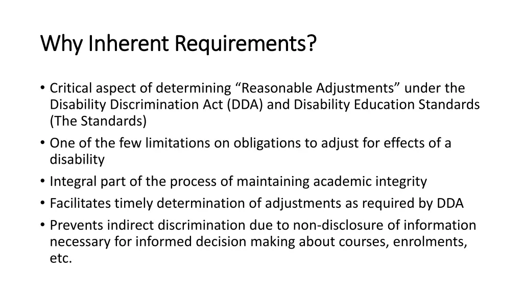 why inherent requirements why inherent