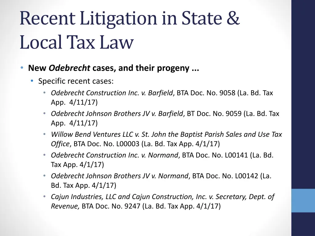 recent litigation in state local tax law 19