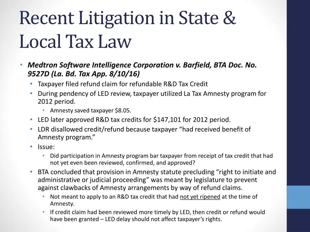 recent litigation in state local tax law 2