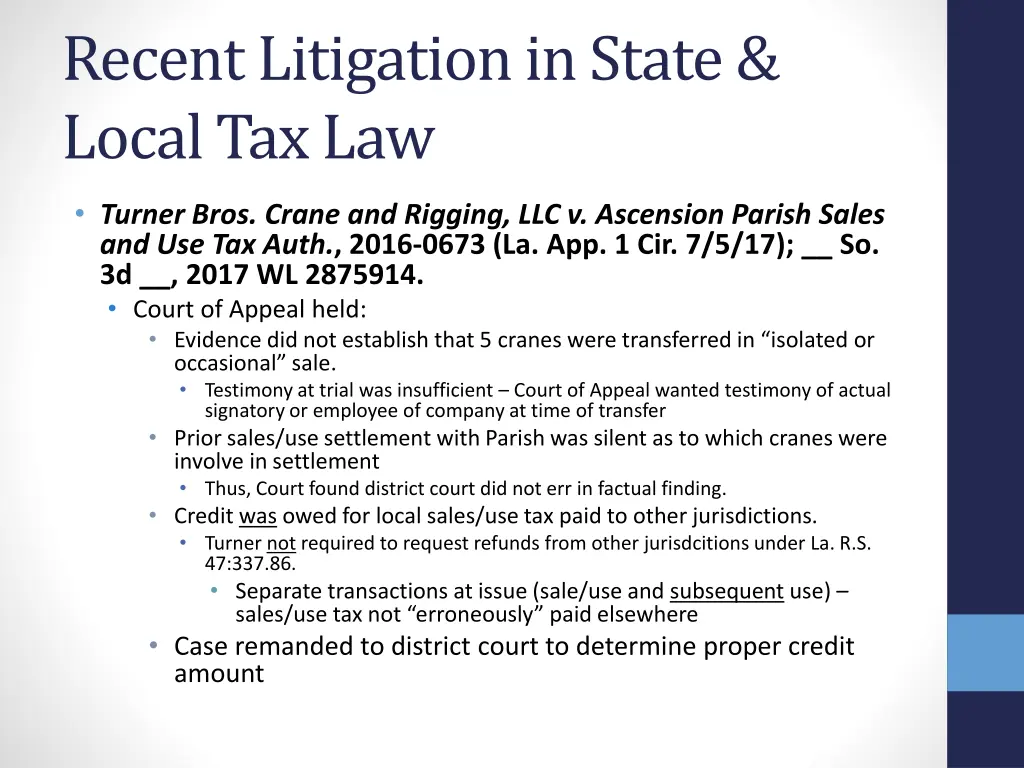 recent litigation in state local tax law 5