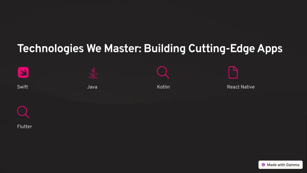 technologies we master building cutting edge apps
