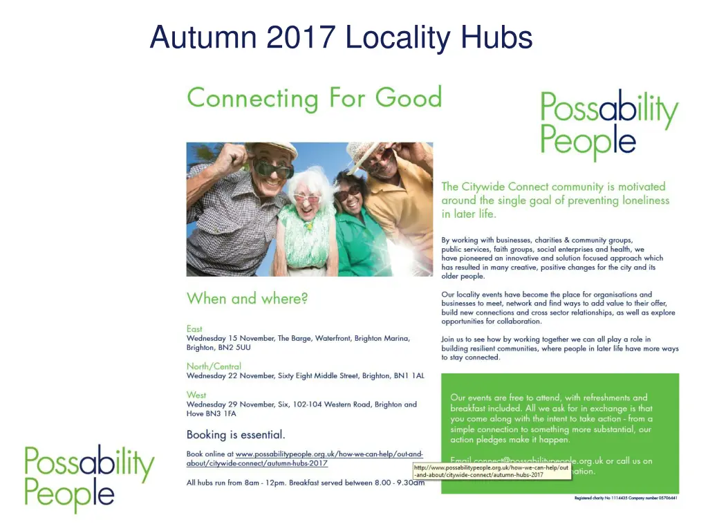 autumn 2017 locality hubs