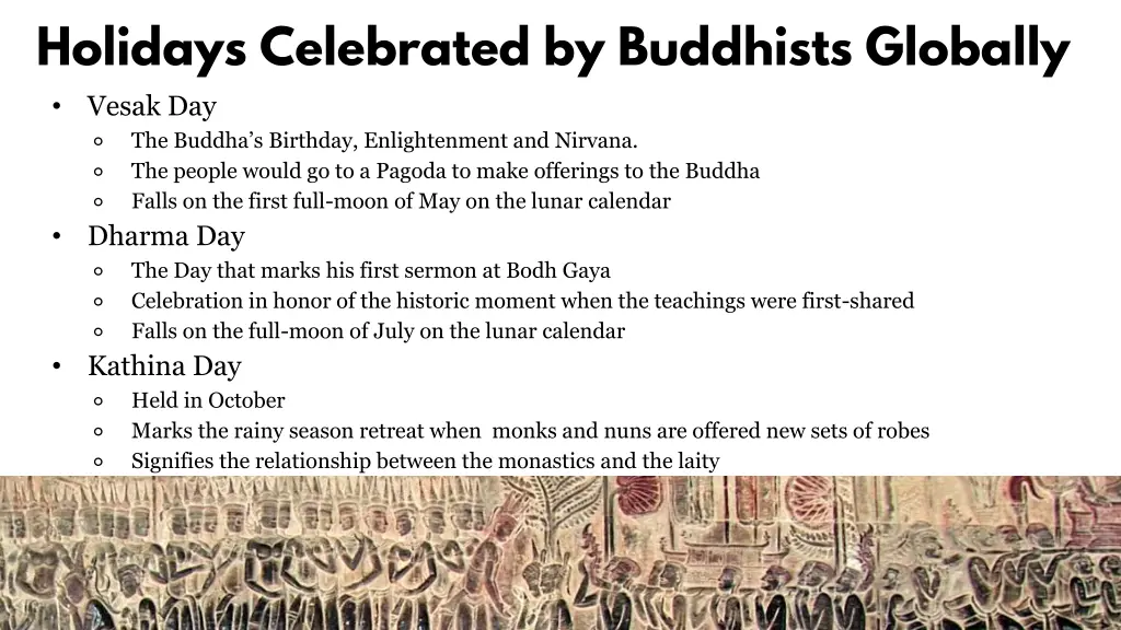 holidays celebrated by buddhists globally