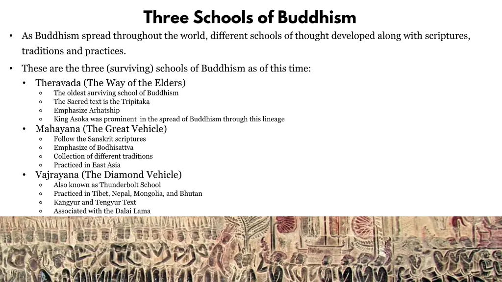 three schools of buddhism