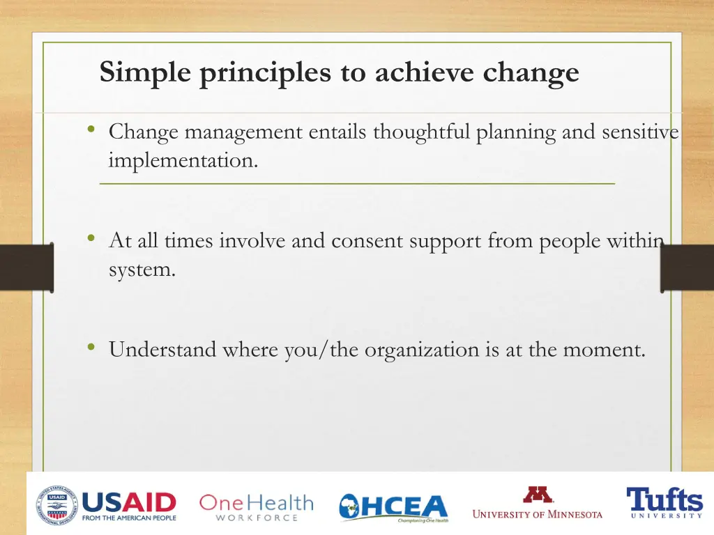 simple principles to achieve change
