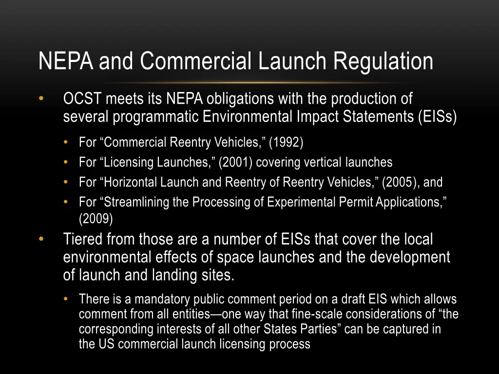 nepa and commercial launch regulation