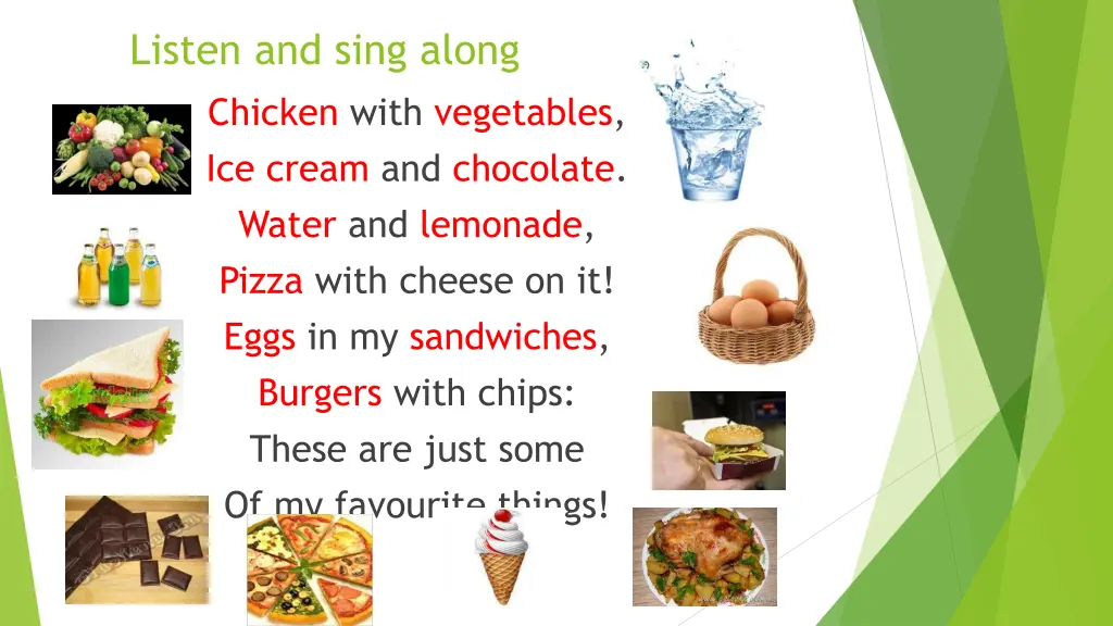 listen and sing along chicken with vegetables
