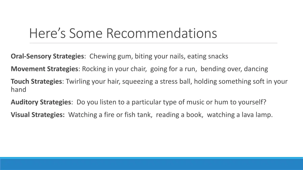 here s some recommendations