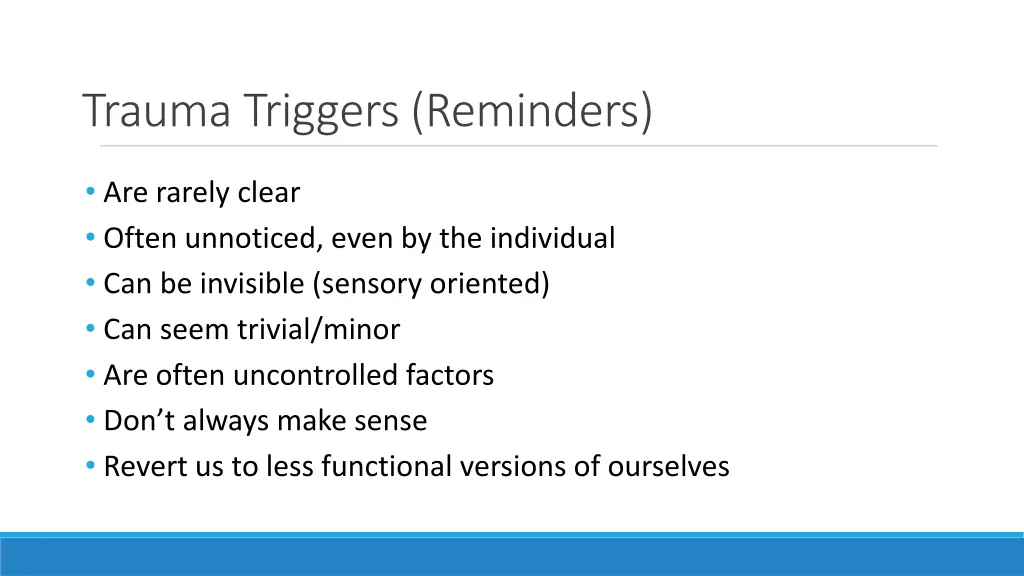 trauma triggers reminders