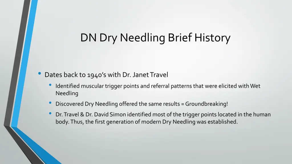 dn dry needling brief history