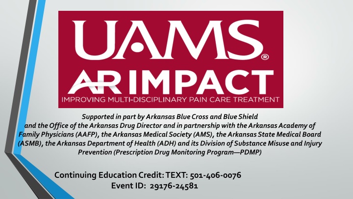 supported in part by arkansas blue cross and blue