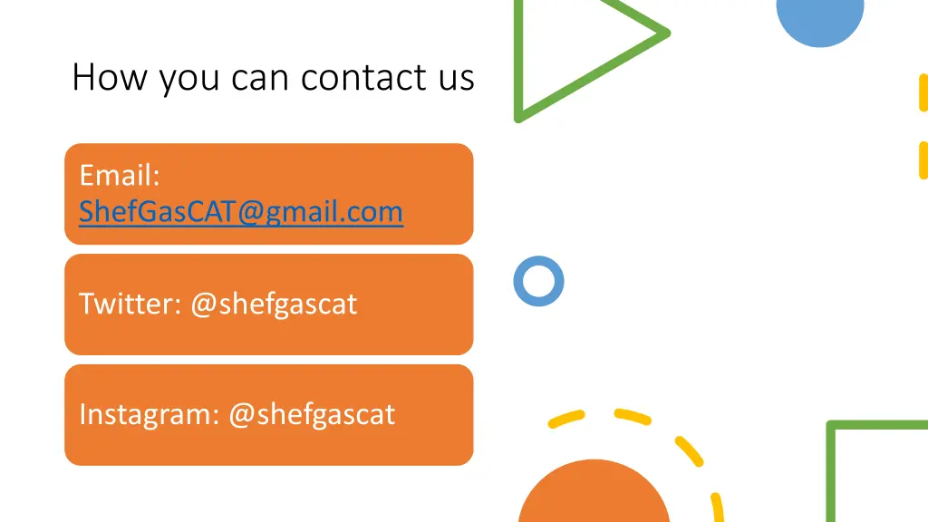 how you can contact us