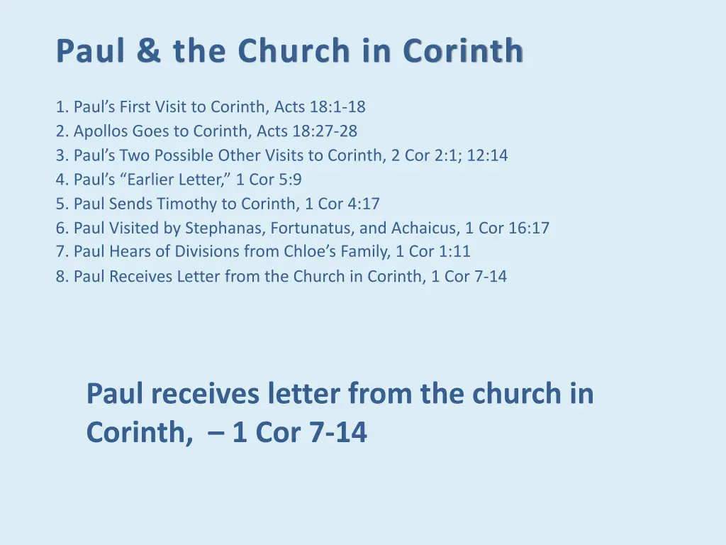 paul the church in corinth 7