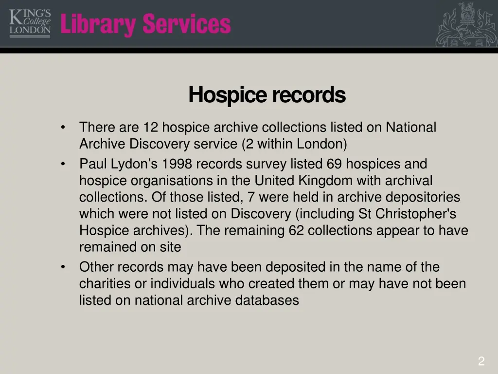 hospice records