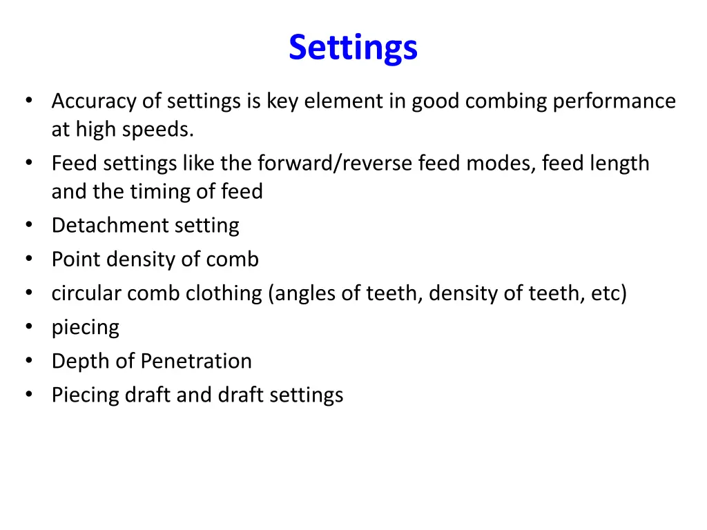 settings