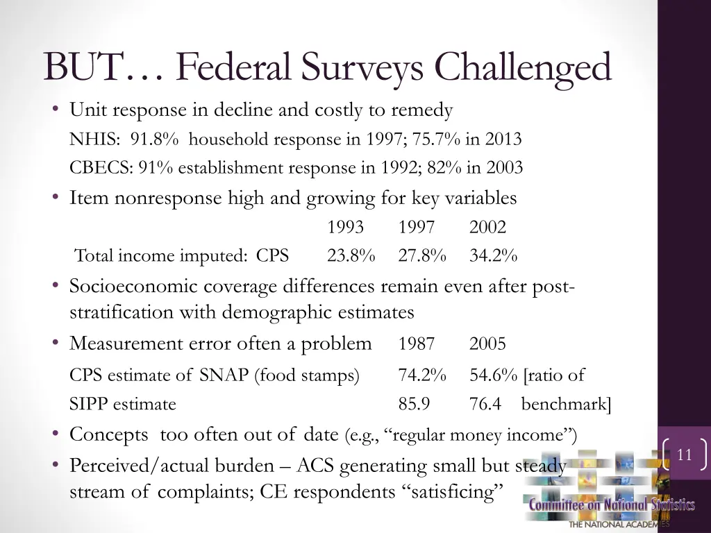 but federal surveys challenged unit response