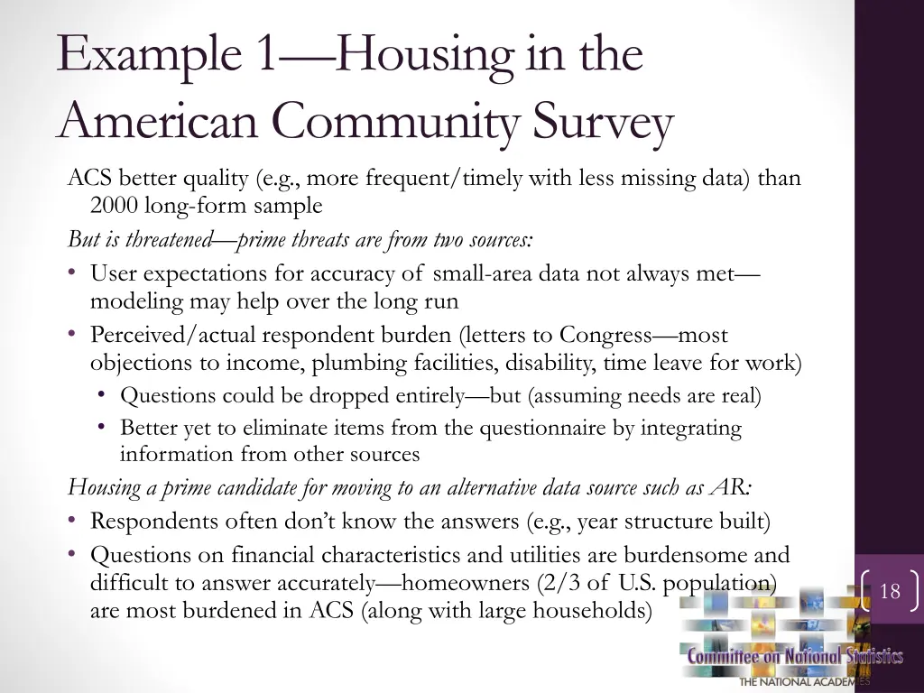 example 1 housing in the american community