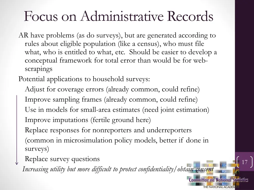 focus on administrative records