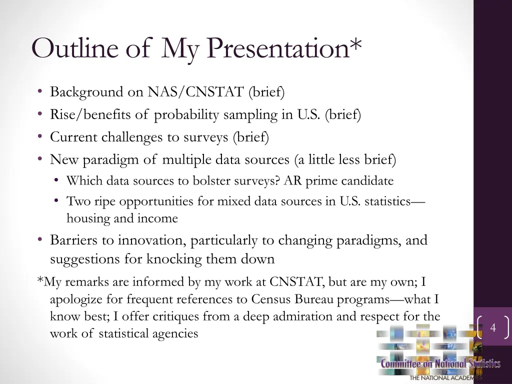 outline of my presentation