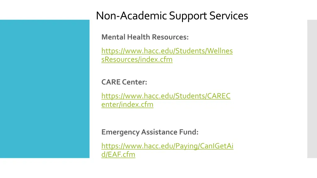 non academic support services