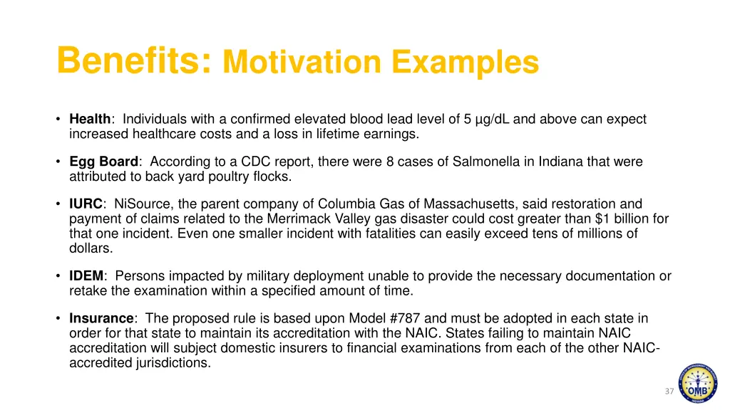 benefits motivation examples
