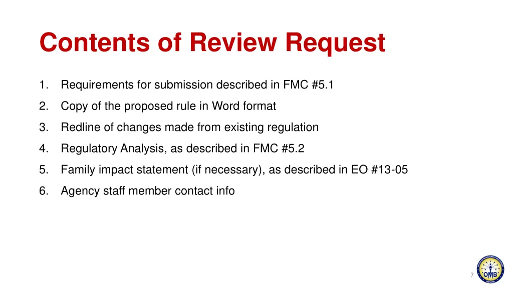 contents of review request