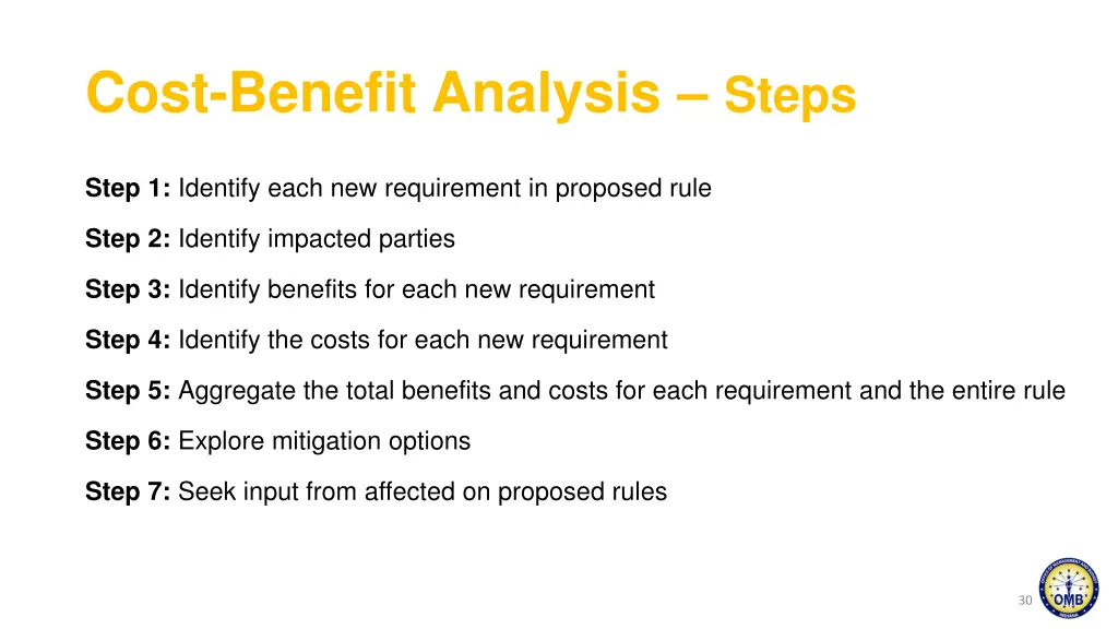 cost benefit analysis steps