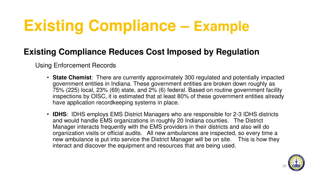 existing compliance example